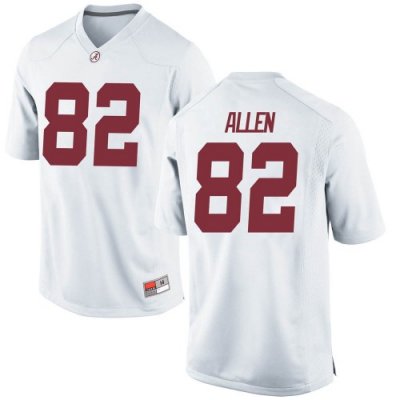 Men's Alabama Crimson Tide #82 Chase Allen White Game NCAA College Football Jersey 2403YHHH7